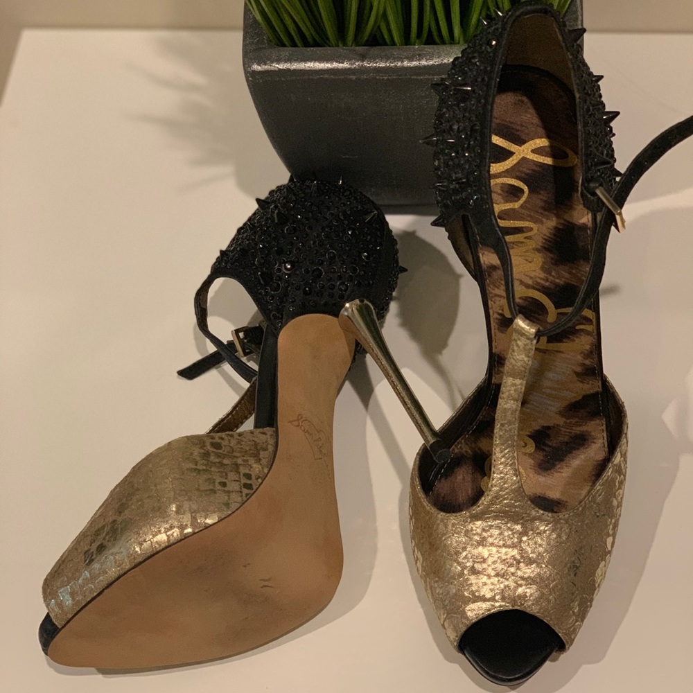Sexy black/gold heels - Picture 2 of 6